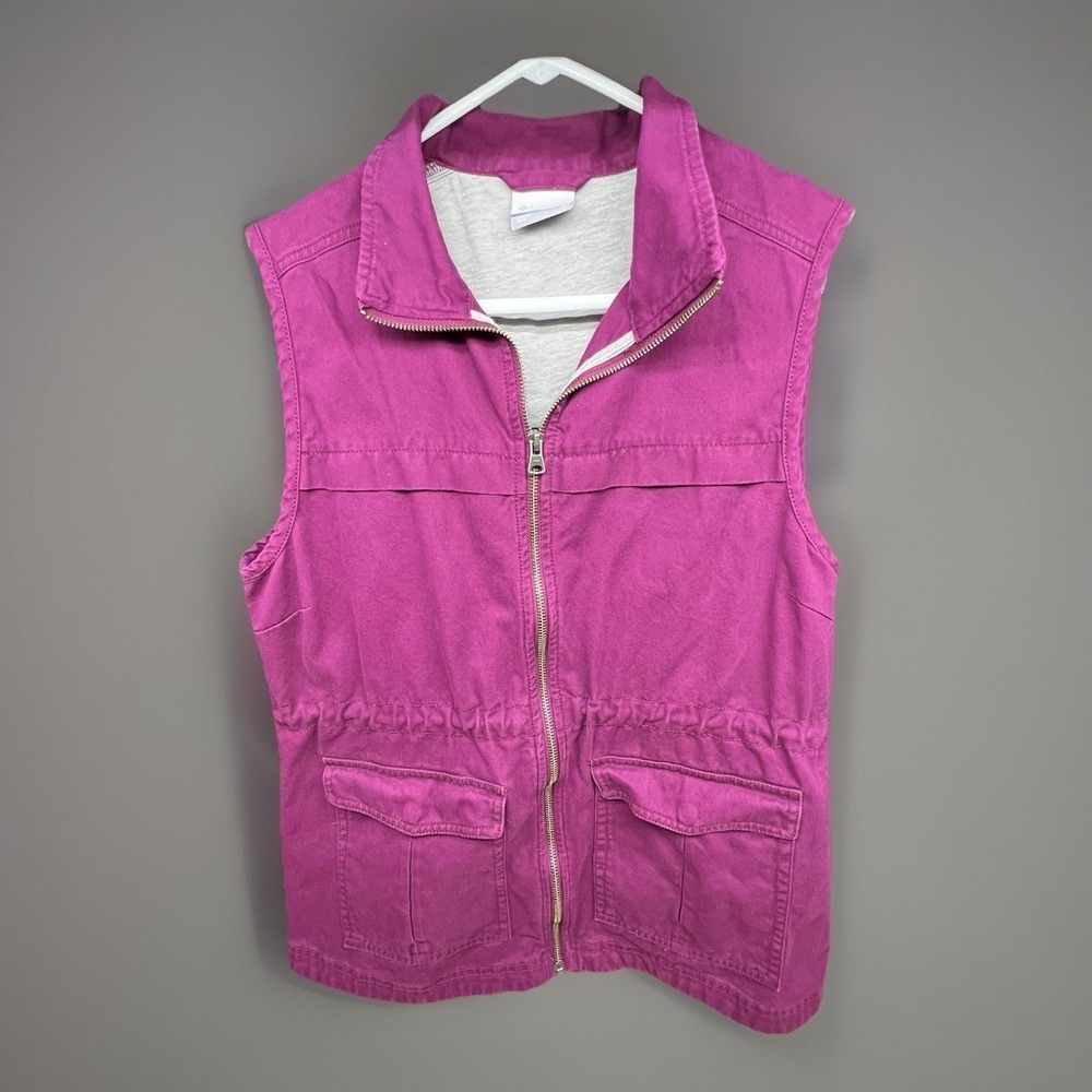 Columbia Vest Womens Med Purple Full Zip Cotton Canvas XL1977 Outdoors Casual